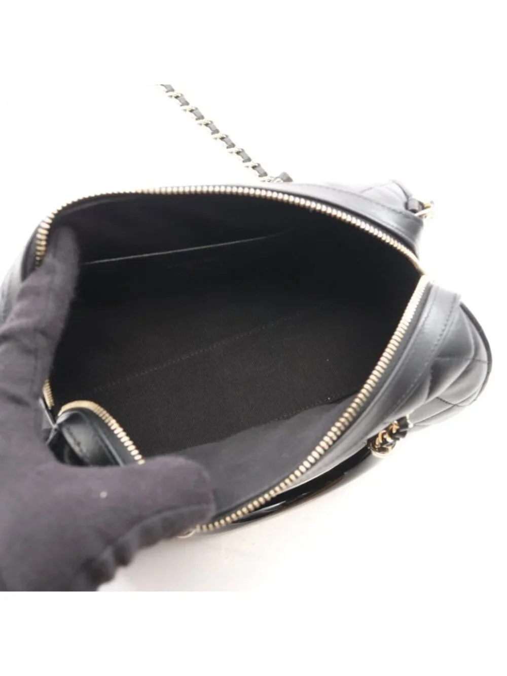 Chanel Quilted 2-Way Black Lambskin Mini Boston